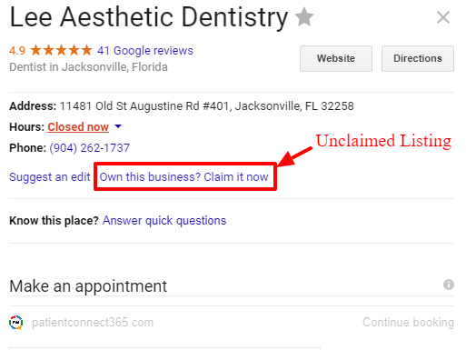 claim your google business listing